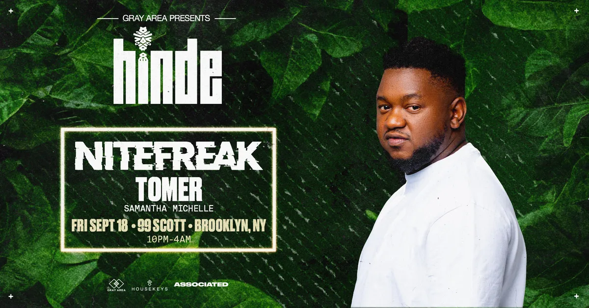 Nitefreak presents HiNDE at 99 Scott Ave flyer