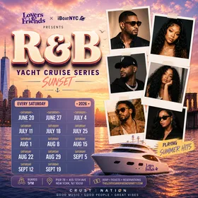R&B on the River - Sunset Boat Party Yacht Cruise at Pier 78 at Hudson River Park flyer