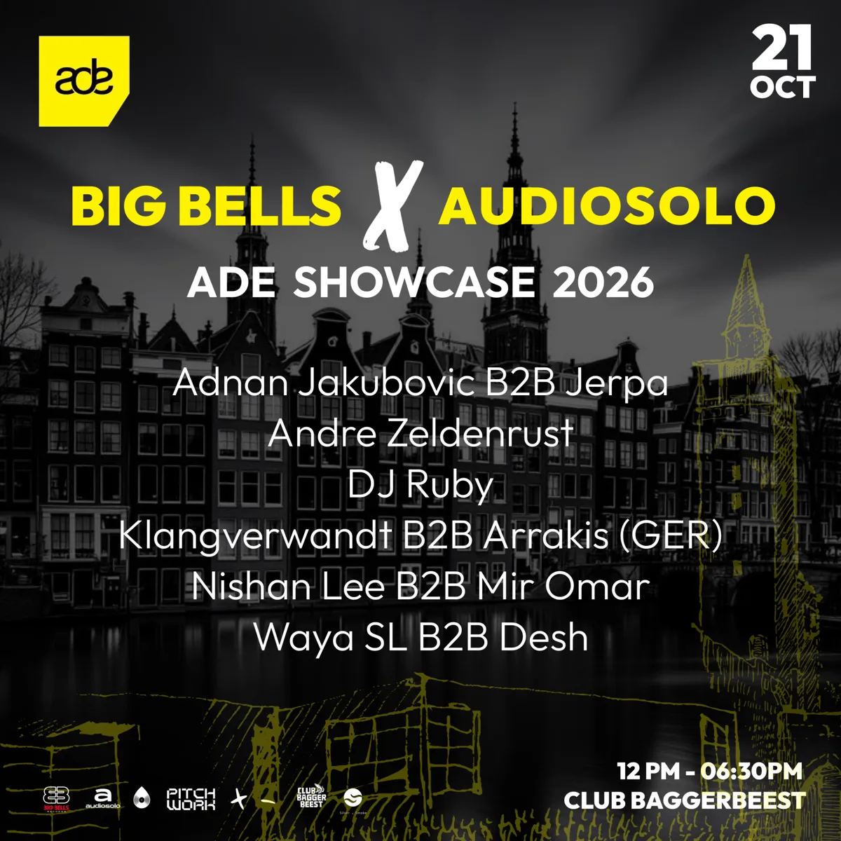 Big Bells x Audiosolo ADE 2026 at Club Baggerbeest flyer