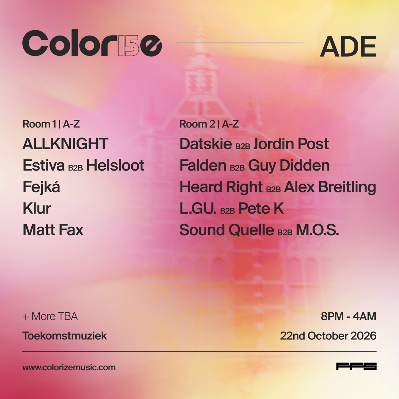 Colorize: 15 Years - ADE at Toekomstmuziek flyer