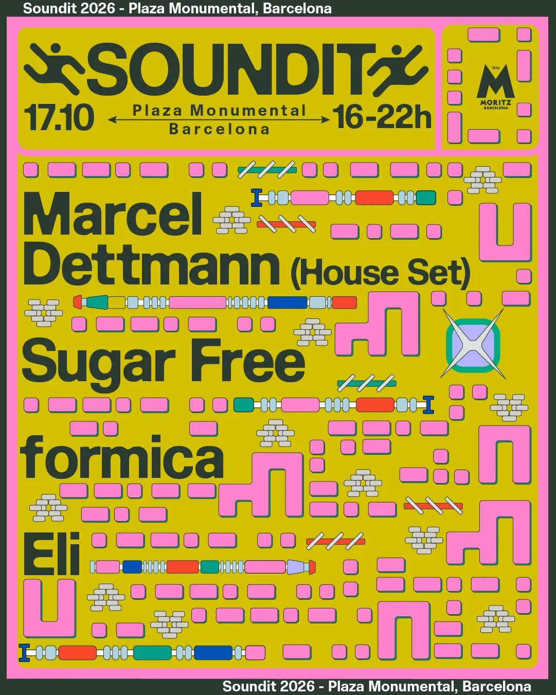SOUNDIT Plaza: Marcel Dettmann, Sugar Free, formica, Eli at Plaza Monumental de Barcelona flyer