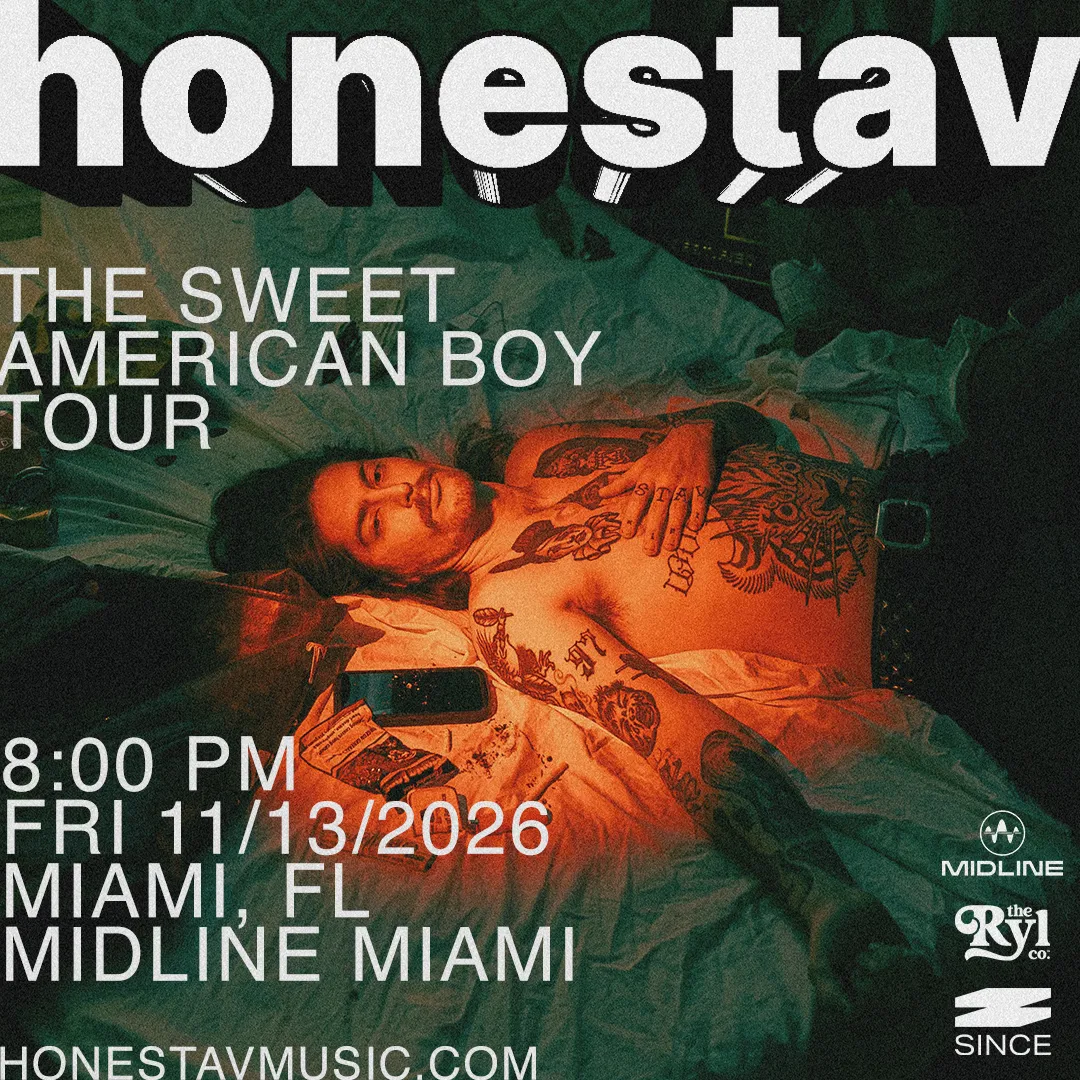 honestav - The Sweet American Boy Tour MIAMI at Midline Miami flyer