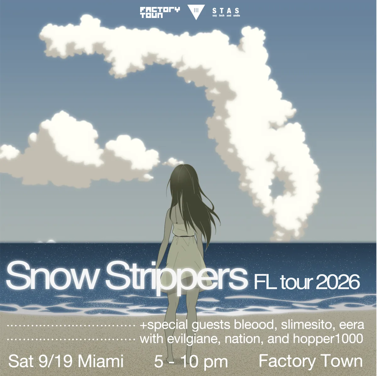 Snow Strippers at Factory Town flyer