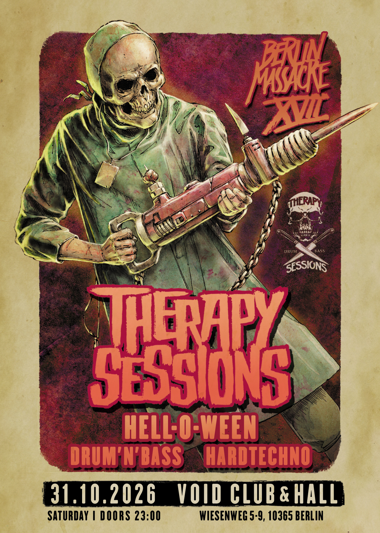 Therapy Sessions XVII - Hell-O-Ween with Current Value, Peter Kurten, Upzet, Unknown, Zak McCoy at VOID Club flyer