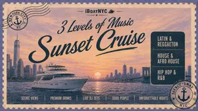 NYC Sunset Boat Party: Reggaeton / Hip-Hop / House - Multi-Level Yacht at Pier 78 at Hudson River Park flyer