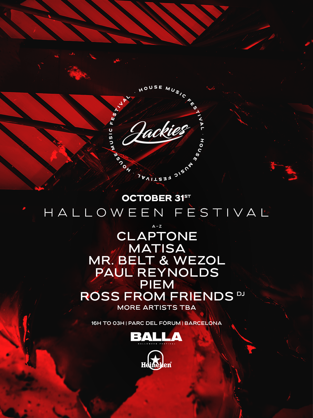 [SOLD OUT] Jackies Open Air Halloween [Balla Barcelona Festival] at Parc del Fòrum flyer