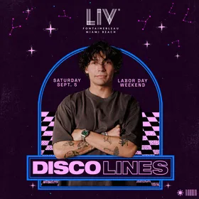 Disco lines at LIV Nightclub Miami flyer