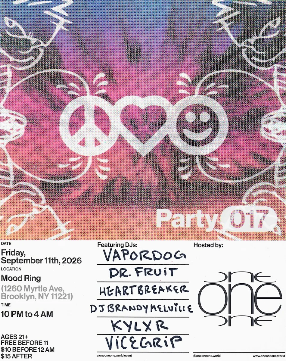 ONEONEONE PRESENTS: PARTY017 at Mood Ring flyer