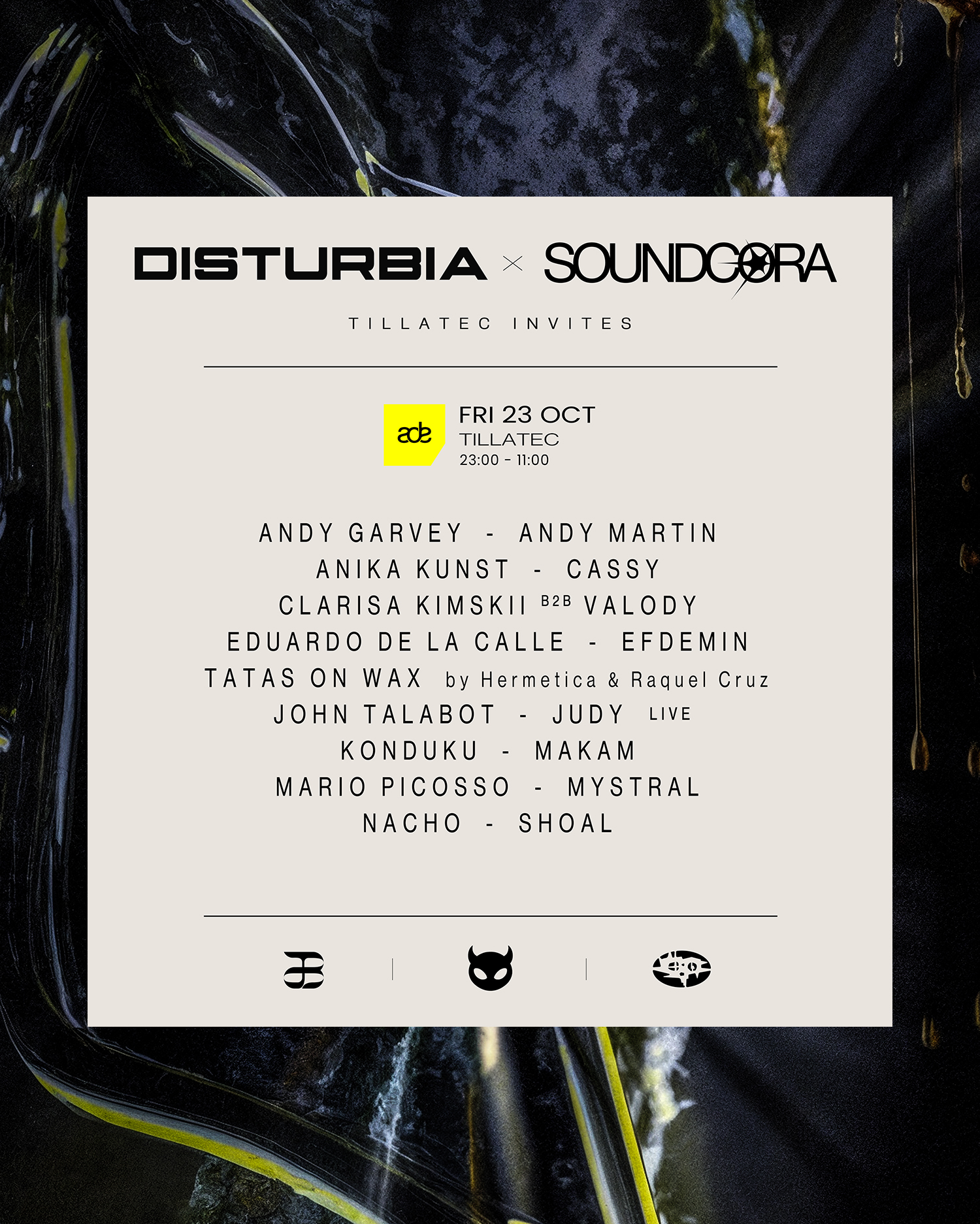 Disturbia x Soundcora - ADE 2026 at TILLATEC flyer