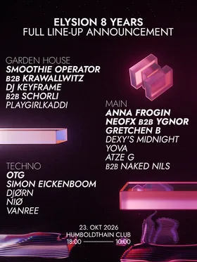 Elysion 8 Years // 16 hrs // In- & Outdoor at Humboldthain Club flyer