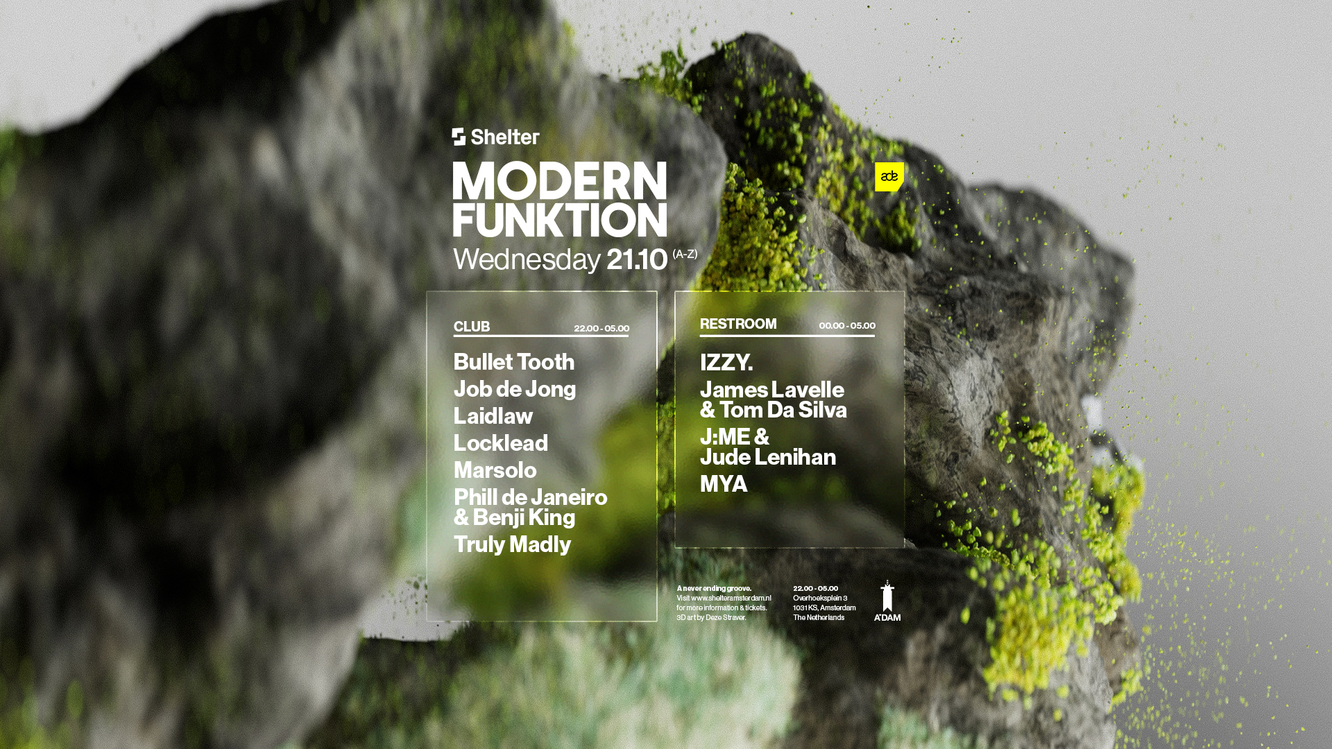 Modern Funktion x Shelter at Shelter Amsterdam flyer