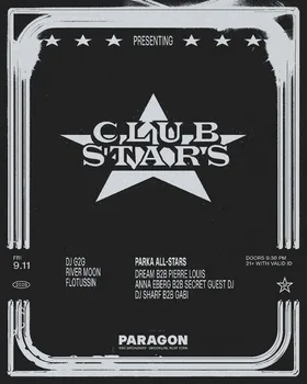 Club Stars: dj g2g, DBBD , flotussin + PARKA ALL-STARS at Paragon flyer