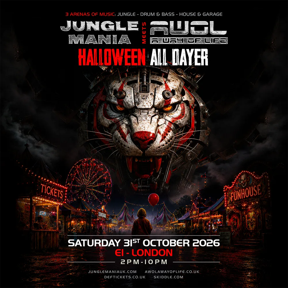 Jungle Mania meets AWOL Halloween - London at E1 flyer