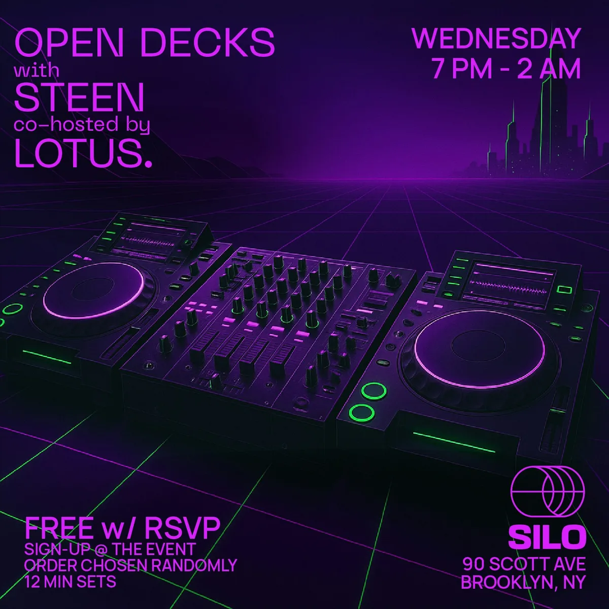 Open Decks with STEEN and lotus at SILO flyer