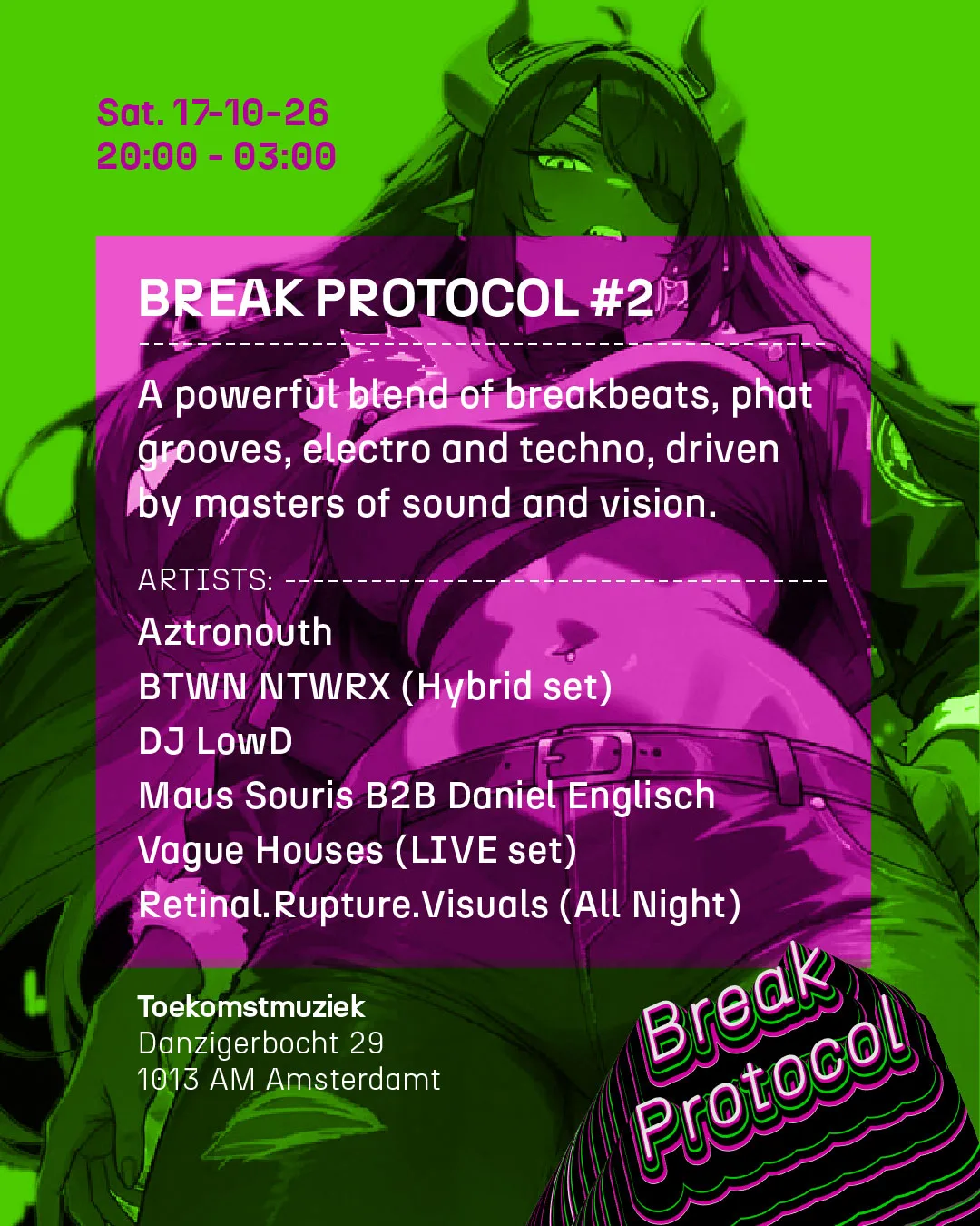 BREAK PROTOCOL #2 at Toekomstmuziek flyer