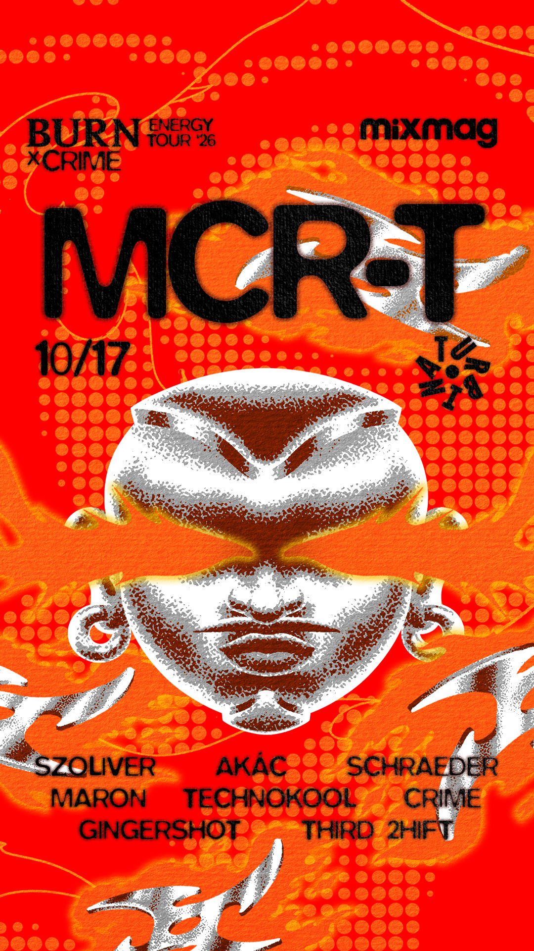 Crime x Burn Energy Tour with MCR-T at Turbina flyer