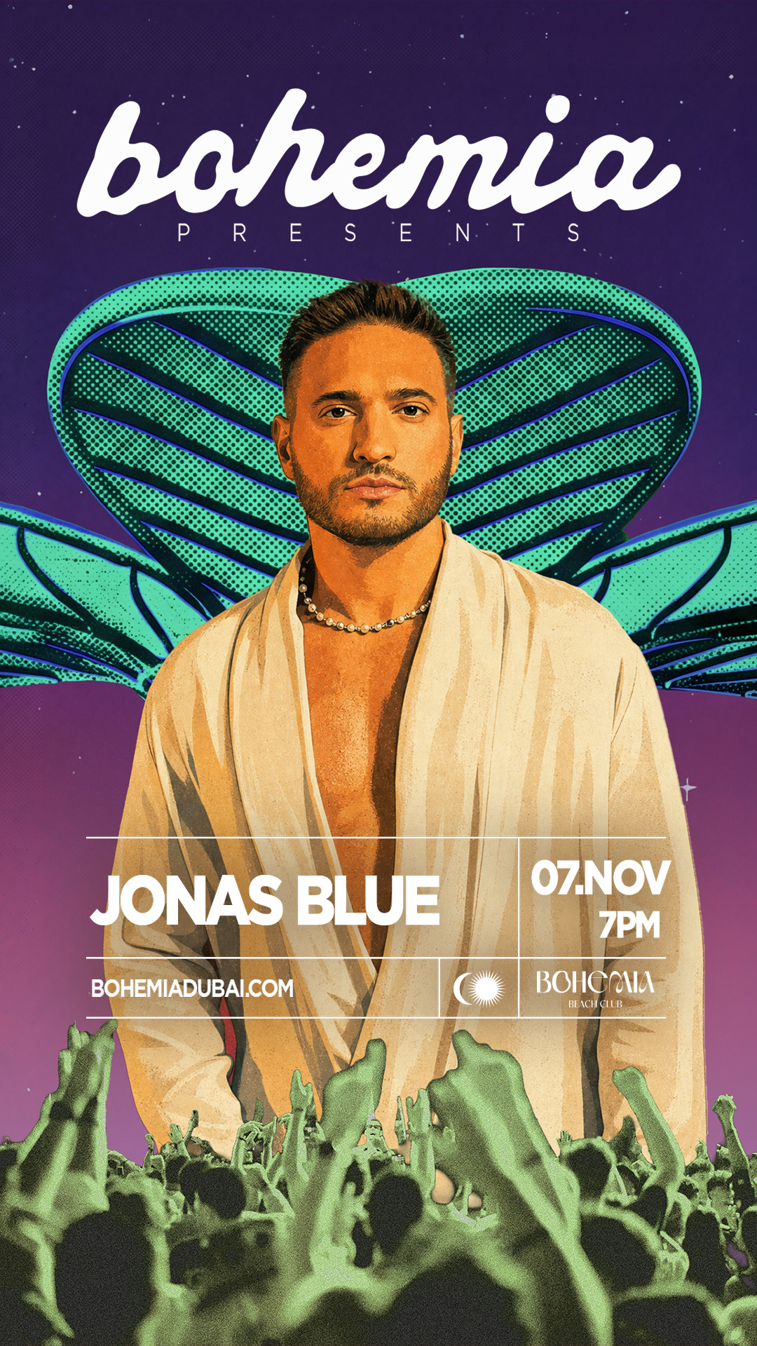 Bohemia presents Jonas Blue at Bohemia Beach Club | FIVE Palm Jumeirah flyer