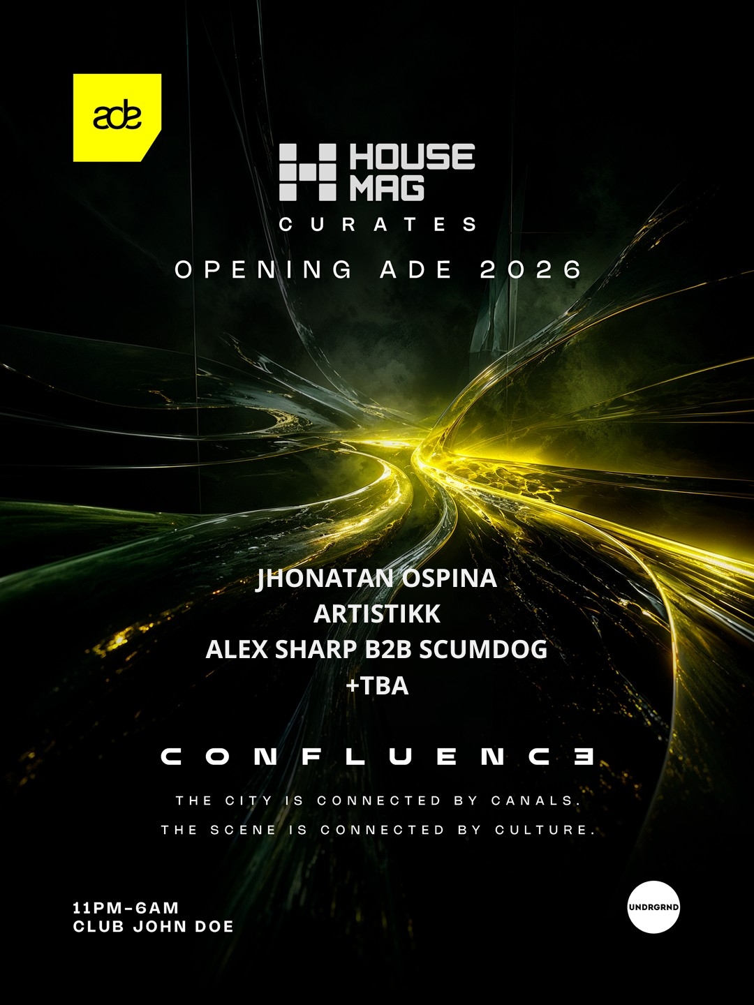 ADE 2026 - House Mag Curates - Confluence with JHONATAN OSPINA at Club John Doe flyer
