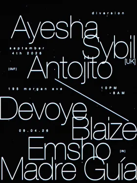 D[IV]ERSION: Sybil (uk), Ayesha, BLAIZE, Battygyal, Devoye, Madre Guía, Emsho at Green Room NYC flyer