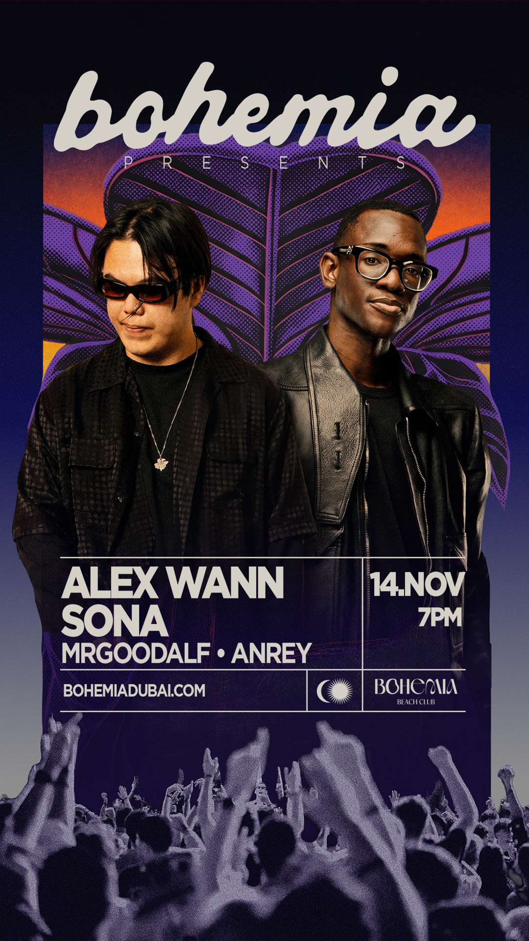 Bohemia presents Alex Wann & SONA at Bohemia Beach Club | FIVE Palm Jumeirah flyer
