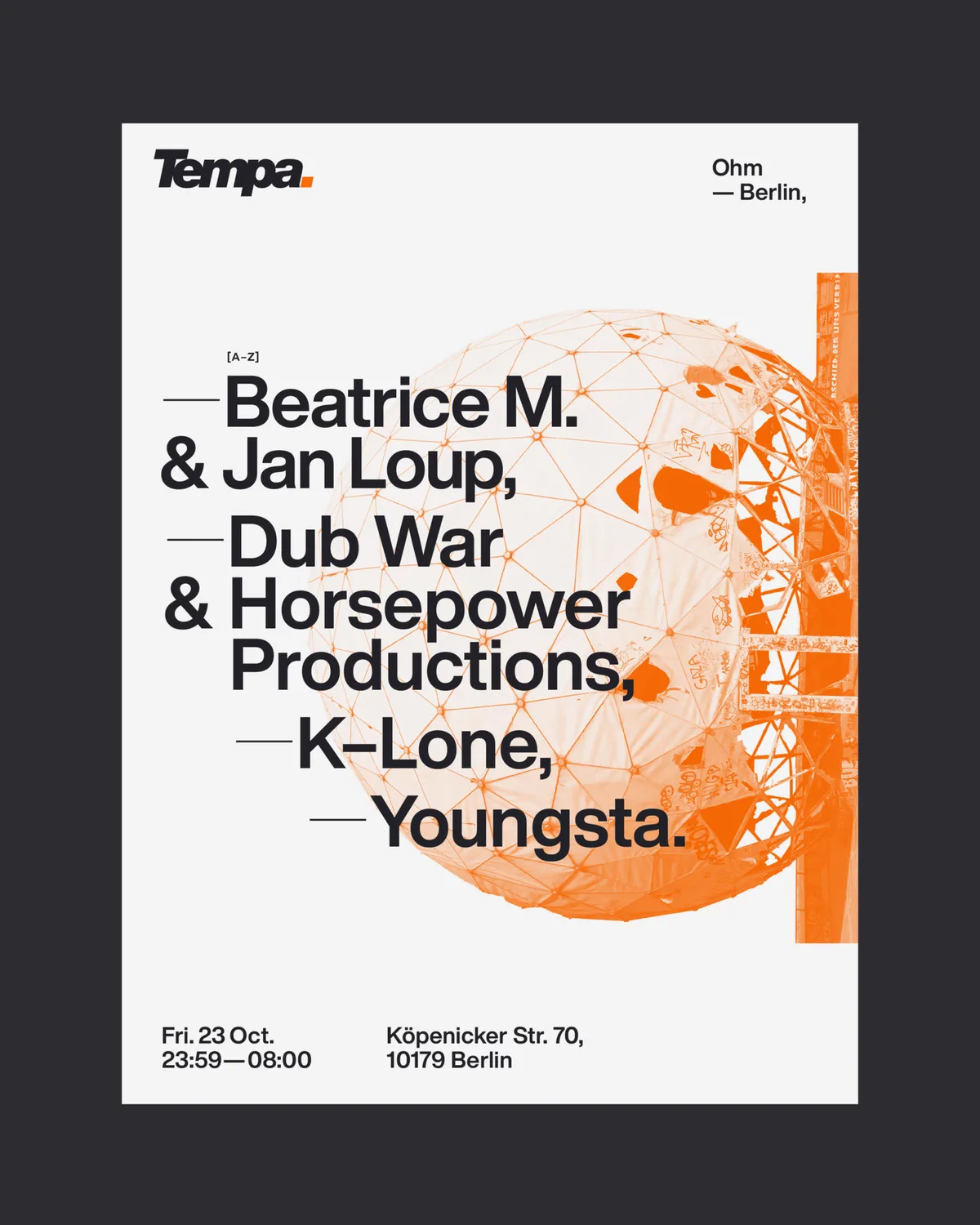 Tempa at OHM flyer