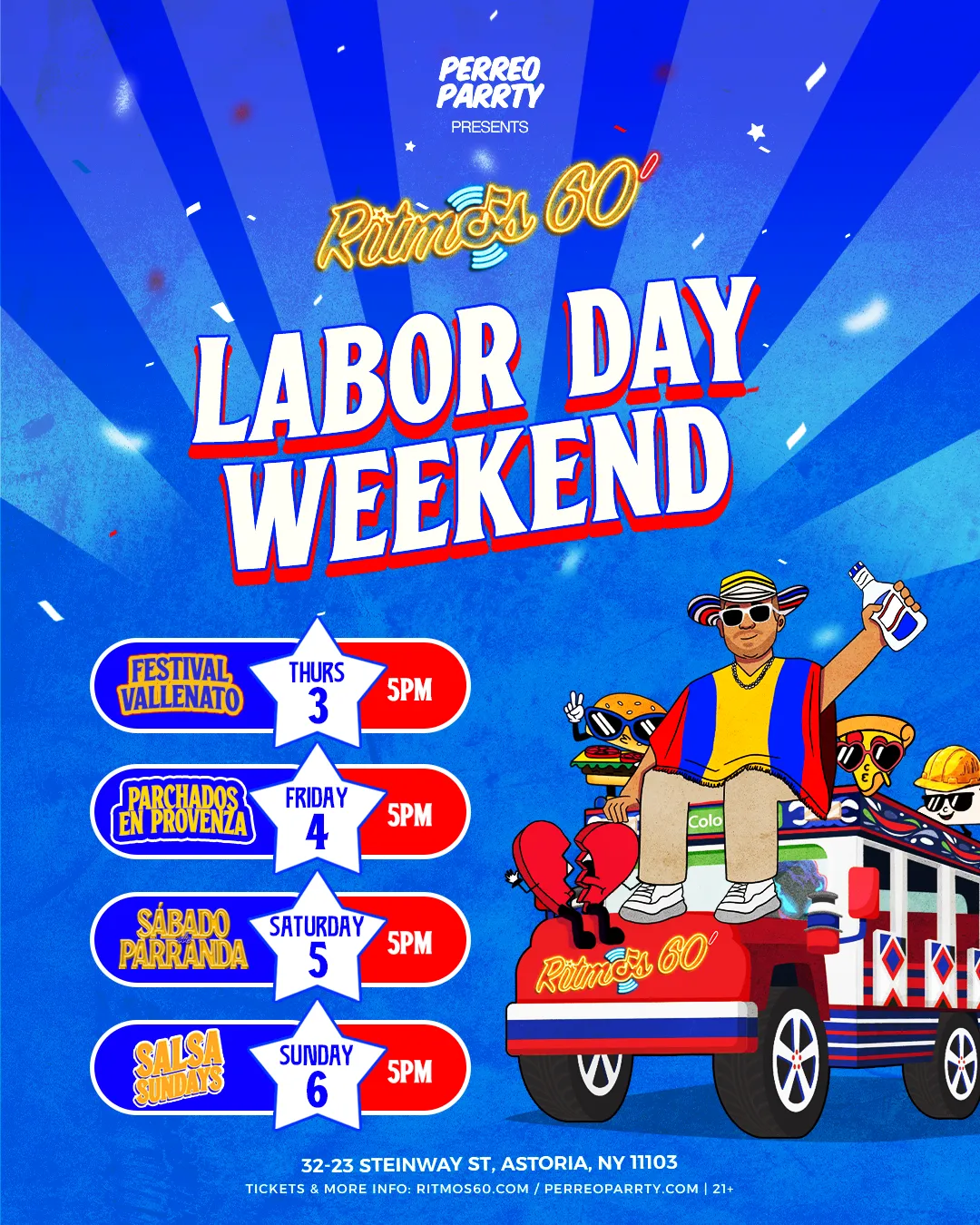 Salsa & Vallenato Party Labor Day Weekend at Ritmos Bar NYC at Ritmos 60 flyer