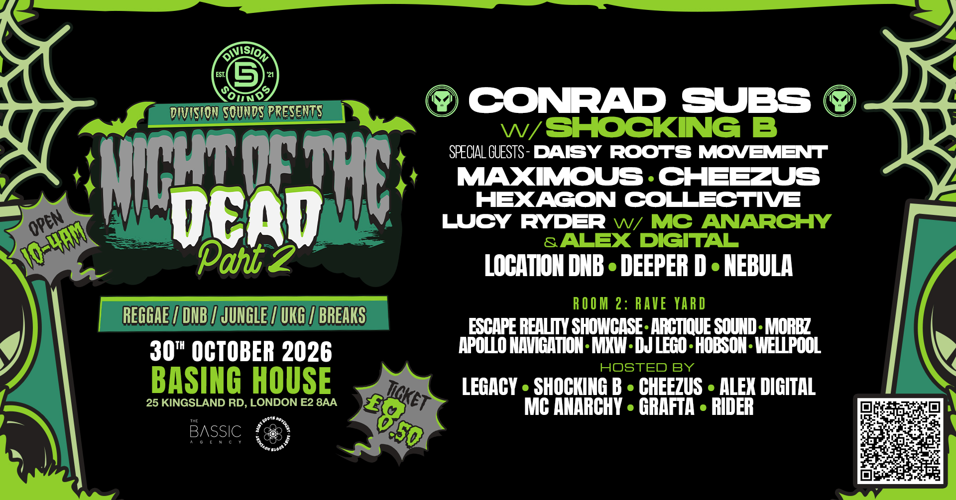 Division Sounds presents: Night Of The Dead Halloween Special Part 2 at Basing House flyer