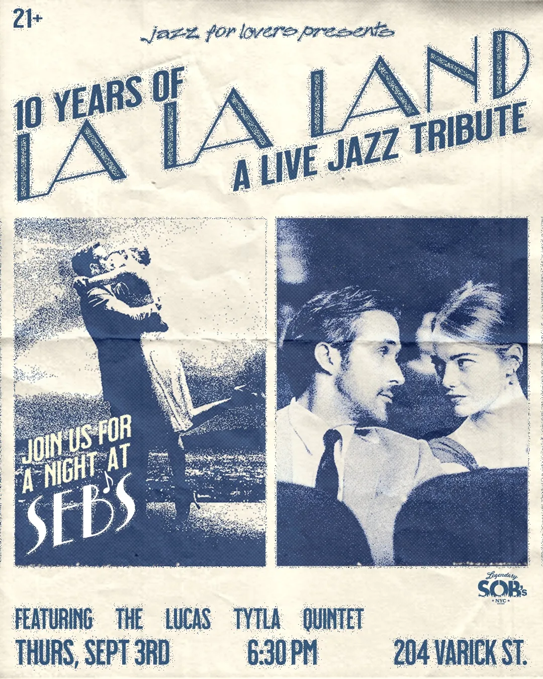 10 Years of La La Land: A Live Jazz Tribute at SOBs flyer