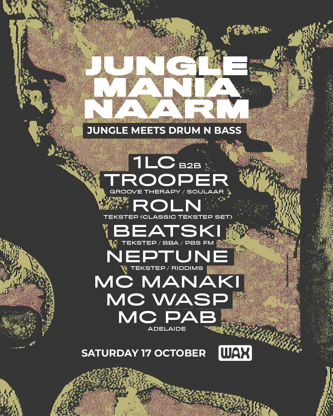 JUNGLE MANIA NAARM at Wax Music Lounge flyer