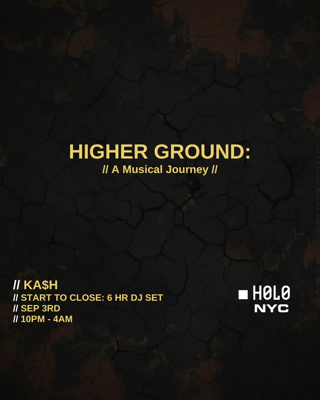 Higher Ground: A musical experience at H0L0 flyer