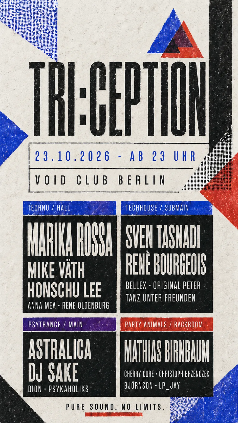TRI:CEPTION (Techno, Psytrance, Techhouse) - 4 Floors at VOID Club flyer
