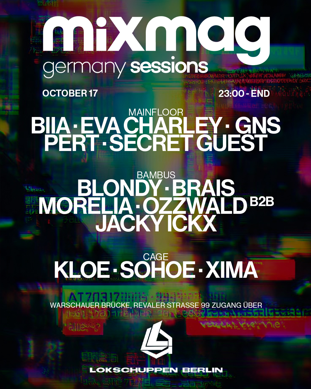 MixMag x Lokschuppen w BIIA, Eva Charley, PERT, Morelia, GNS + MORE at Lokschuppen Berlin flyer