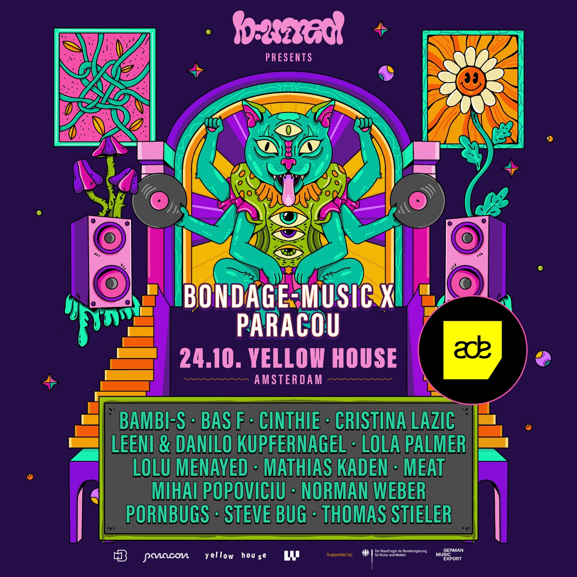 b:wired presents: Bondage-Music x Paracou at Yellow House flyer