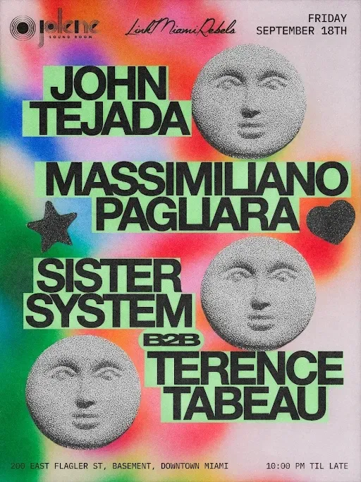 John Tejada, Massimiliano, at Jolene Downtown Miami flyer