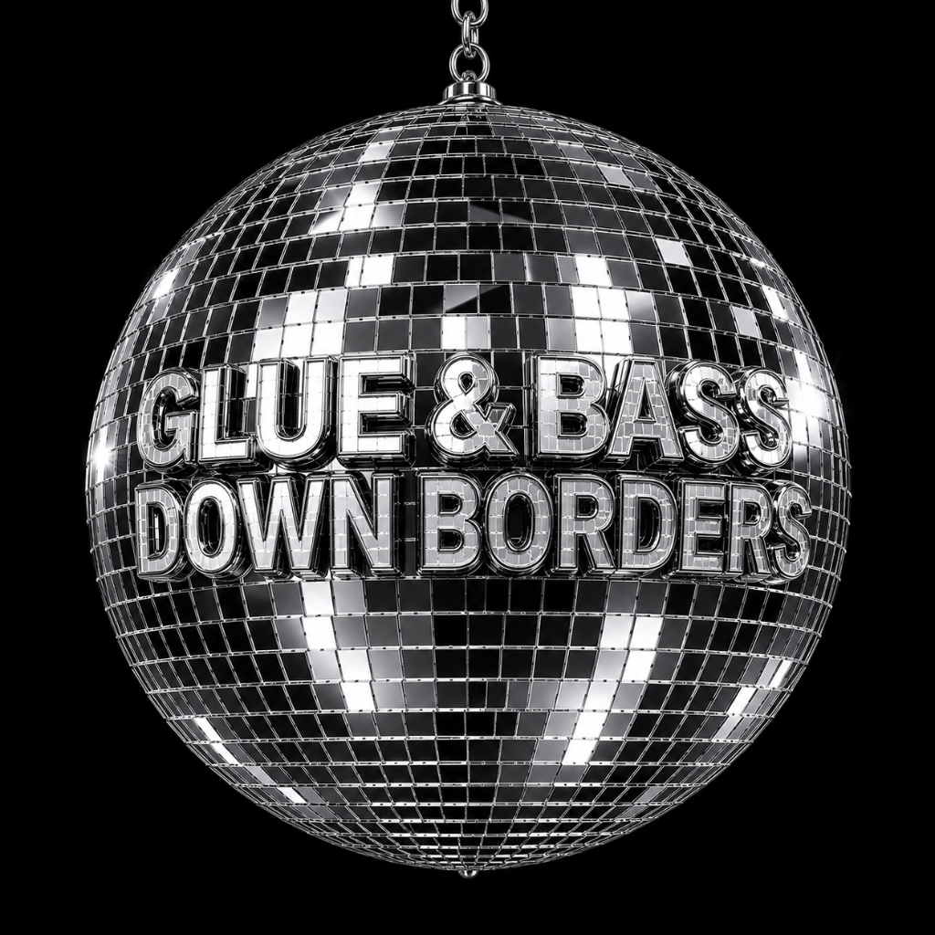 glue & bass down borders at ://about blank flyer