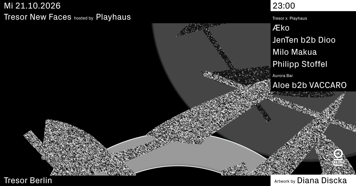 Tresor New Faces hosted by Playhaus at Tresor Berlin I Club & label flyer
