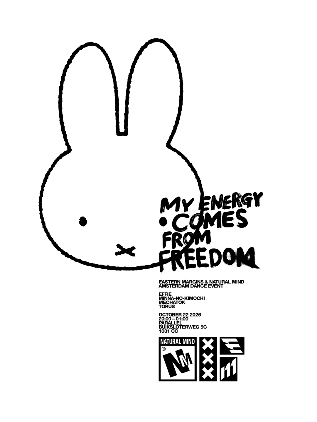 Eastern Margins x Natural Mind with The Twins, Minna-no-Kimochi, Mechatok & Torus at Parallel flyer