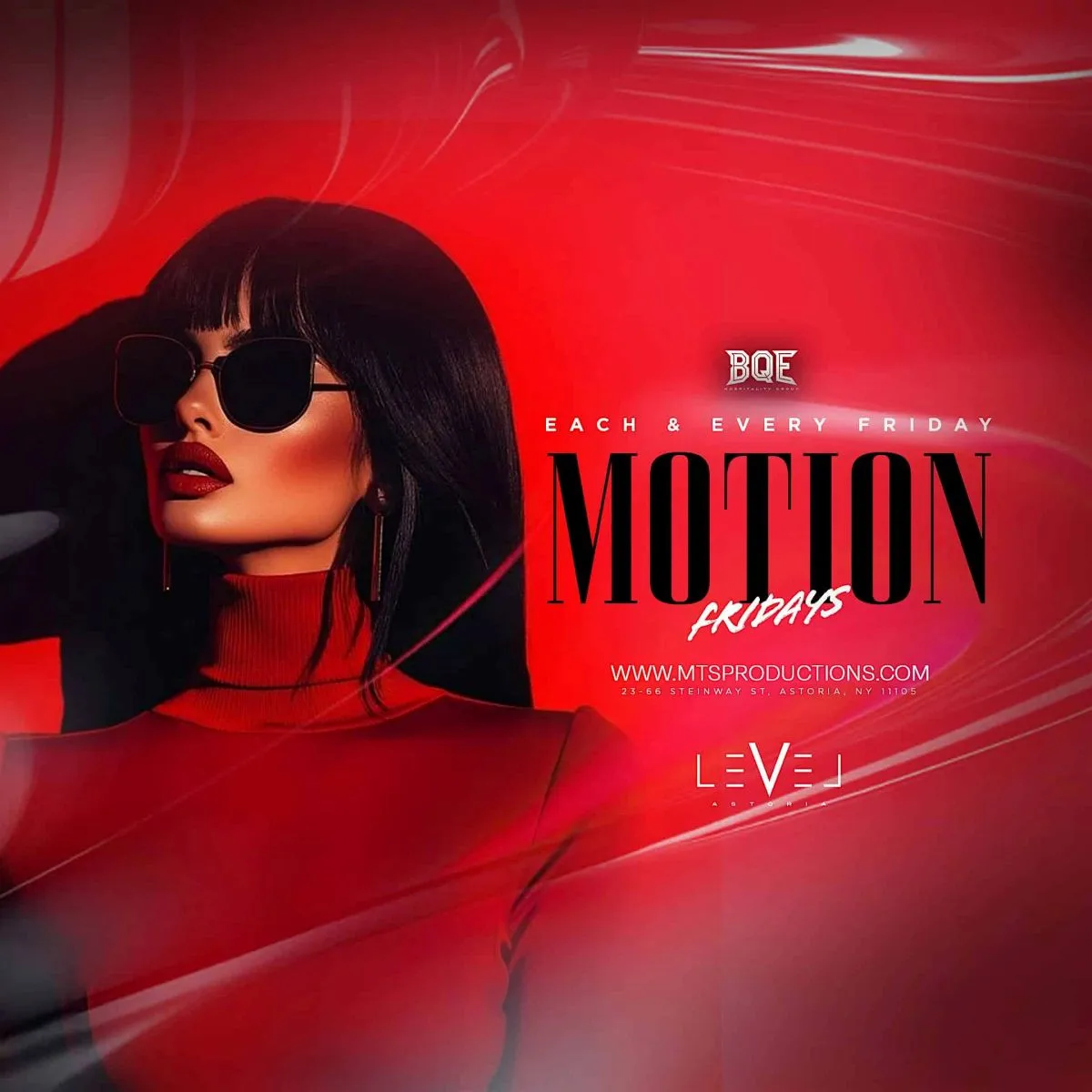 Motion Fridays Reloaded at Level Astoria flyer