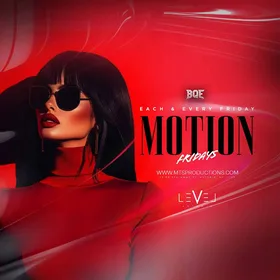 Motion Fridays Reloaded at Level Astoria flyer