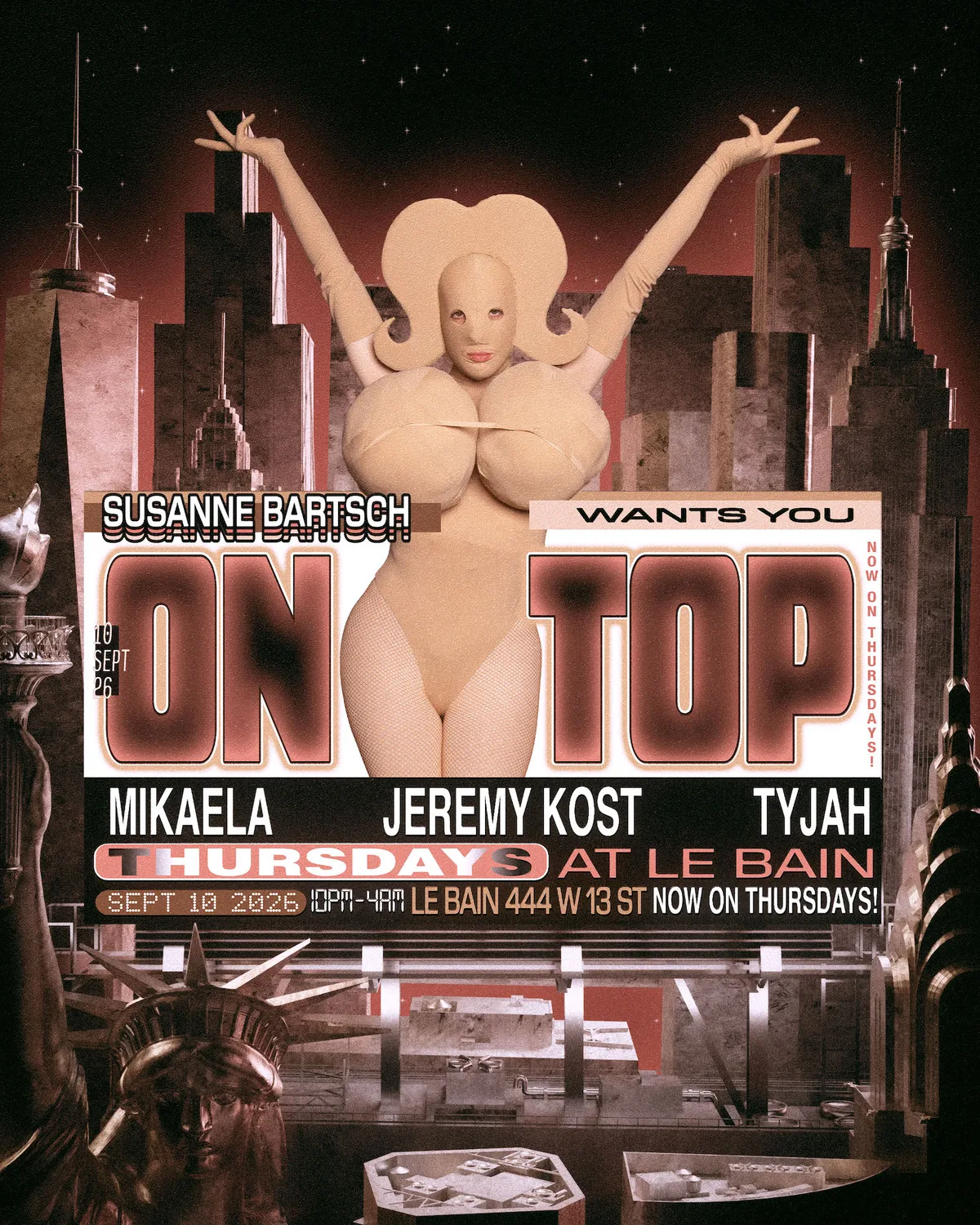 ON TOP by Susanne Bartsch at Le Bain flyer