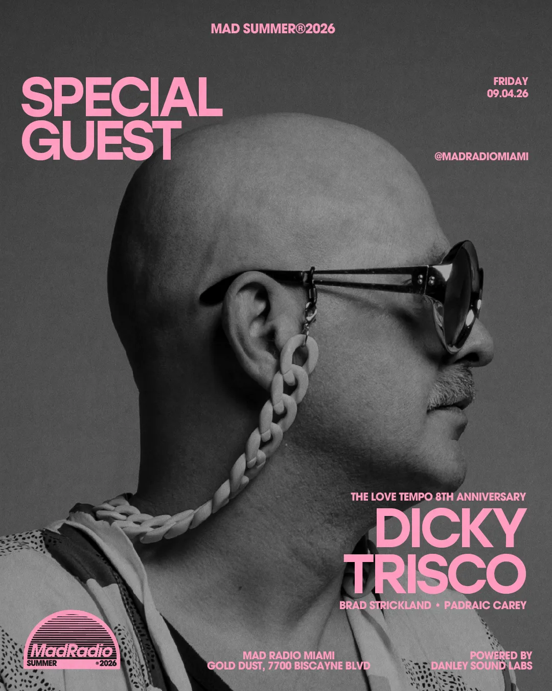 THE LOVE TEMPO ANNIVERSARY: Dicky Trisco / BRAD STRICKLAND / Padraic Carey at Mad Radio Miami flyer