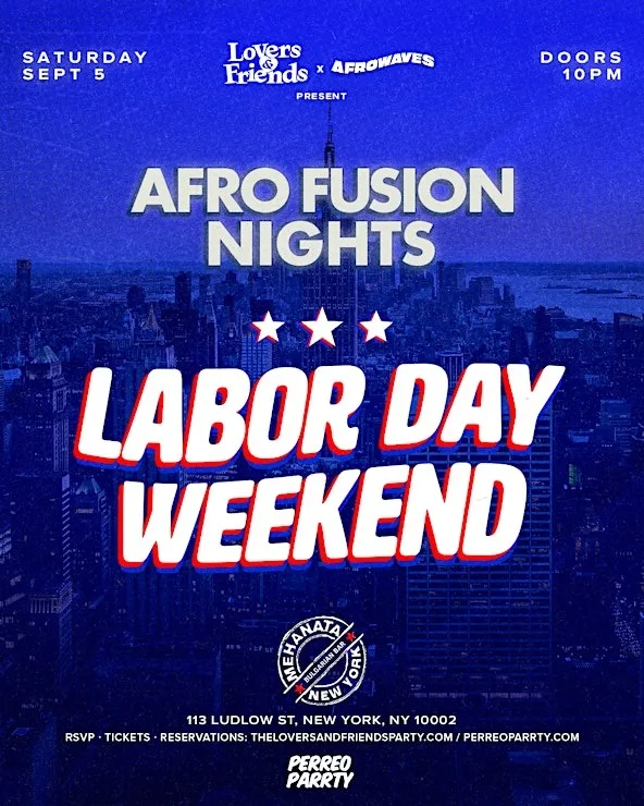AFROBEATS & AMAPIANO: AfroWaves Labor Day Weekend Party at Mehanata Bar flyer