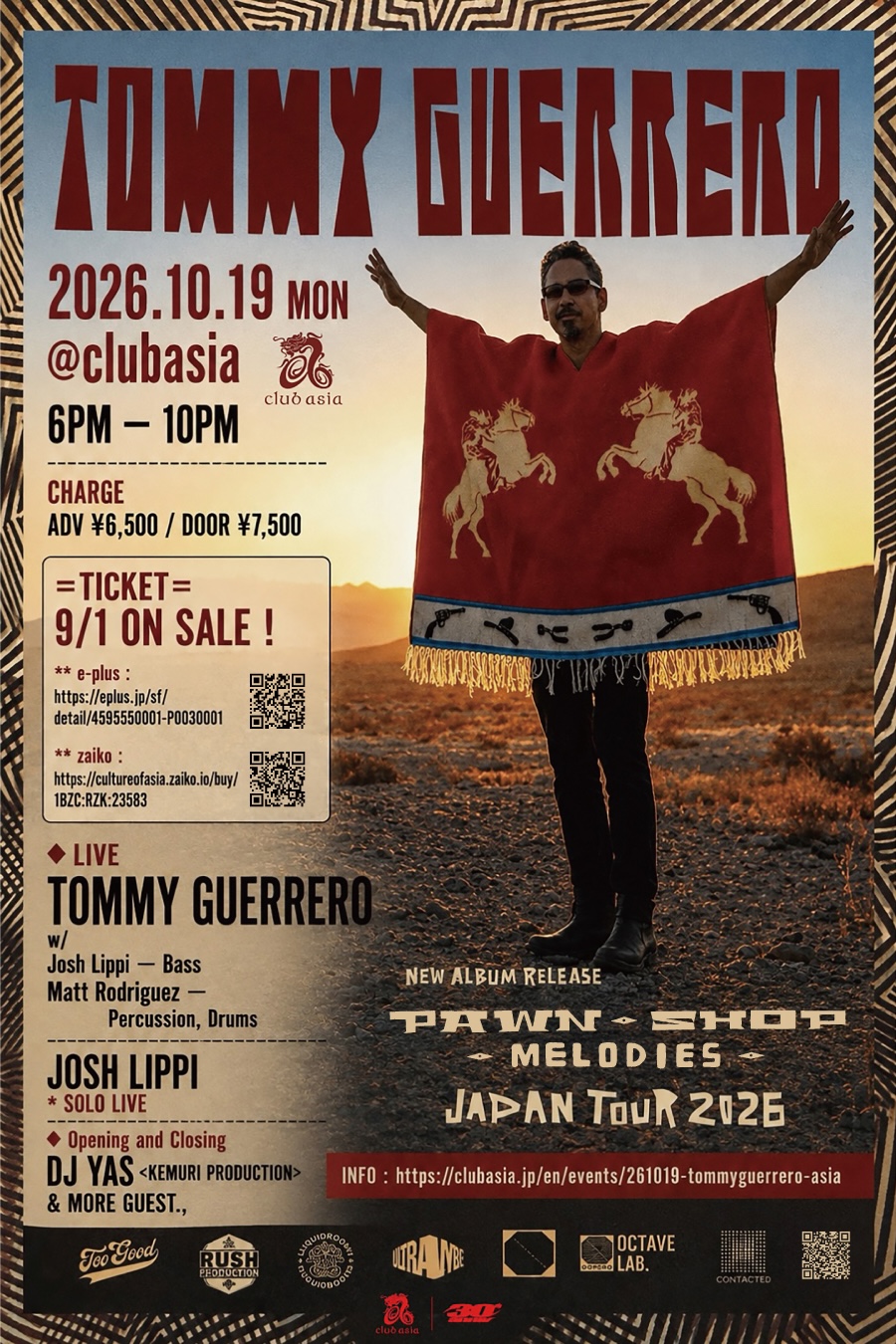 Tommy Guerrero New Album Release - 'Pawn Shop Melodies' (Japan Tour) at clubasia flyer