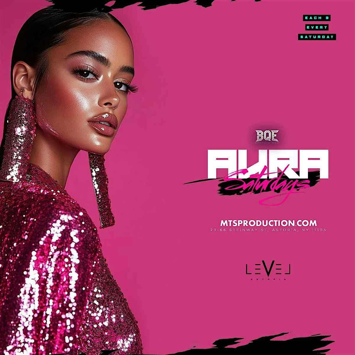 AURA Saturdays - Hip Hop & Afrobeats Party Queens – September 5, 2026 at Level Astoria flyer