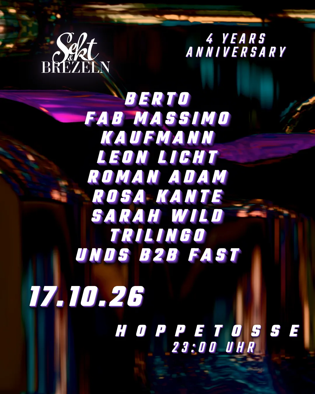 Sekt&Brezeln - 4 YEARS ANNIVERSARY at MS Hoppetosse flyer