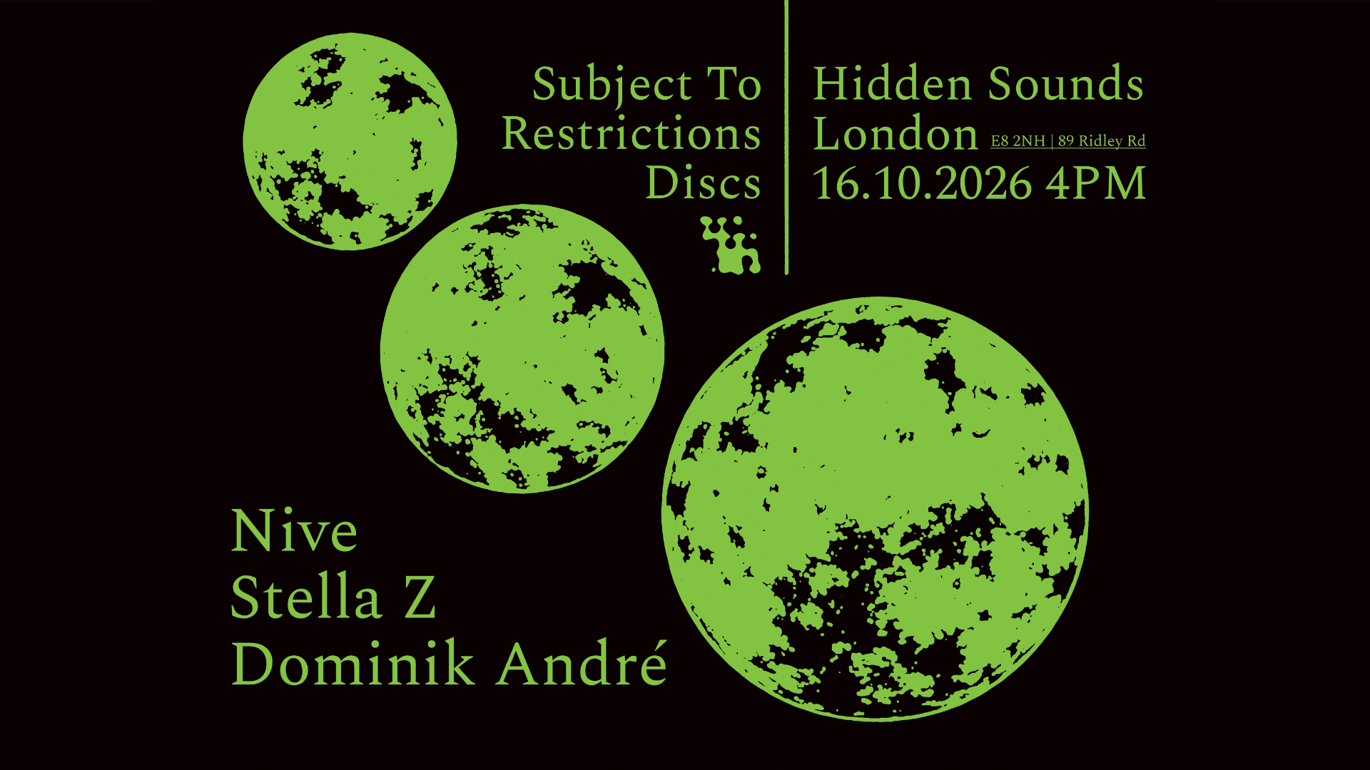 Subject To Restrictions Discs: Label Showcase at Hidden Sounds flyer