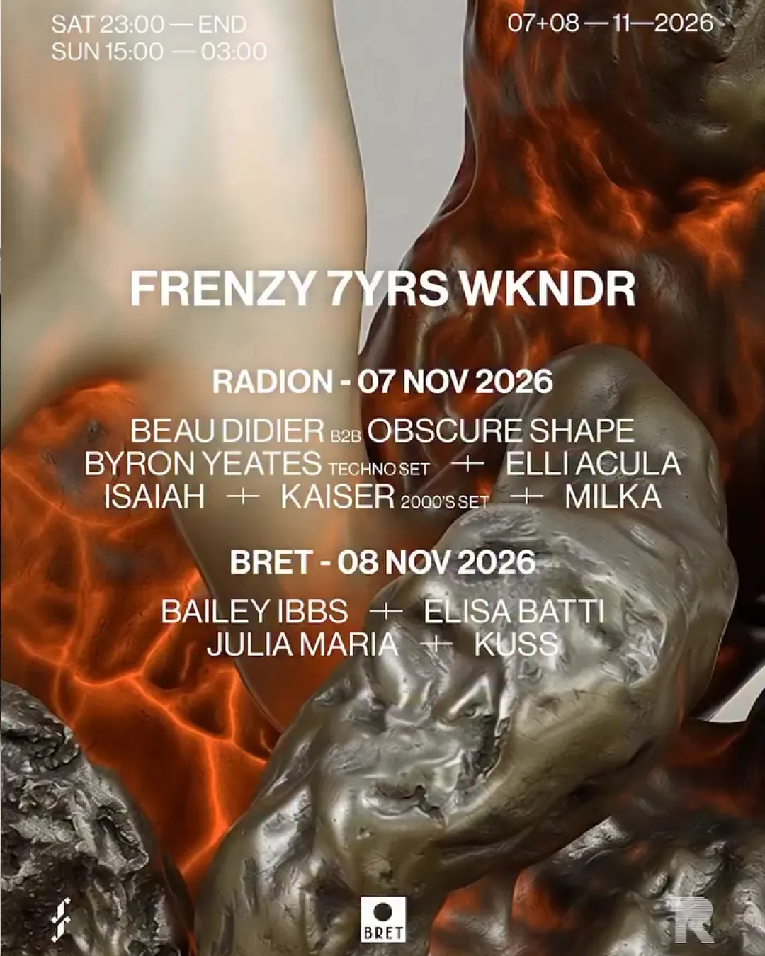 FRENZY 7YRS WKNDR at BRET flyer