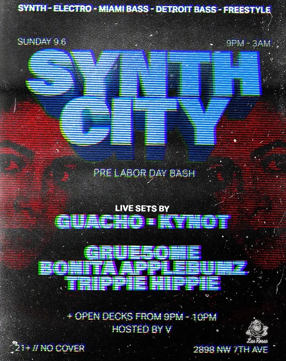 Synth City at Las Rosas flyer