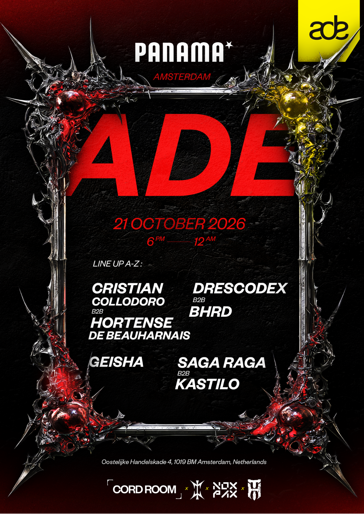 Cord Room x Interzeak x Noxpax x Hostile Takeover - Studio Room at Panama flyer