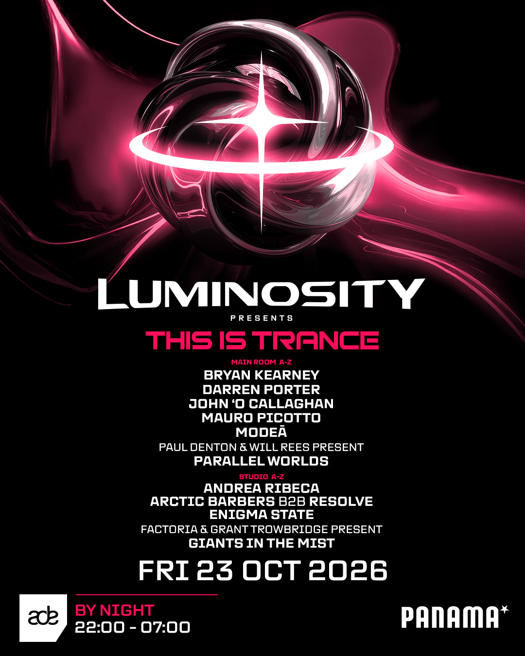 Luminosity - Night Event at Panama flyer